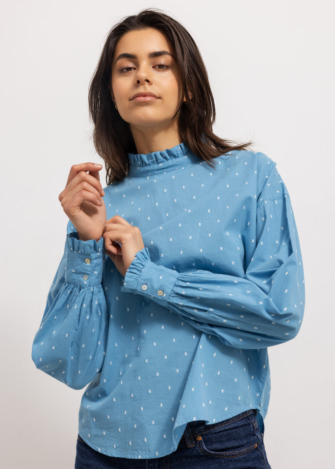Tanika W, Shirt - Clear Blue Dobby