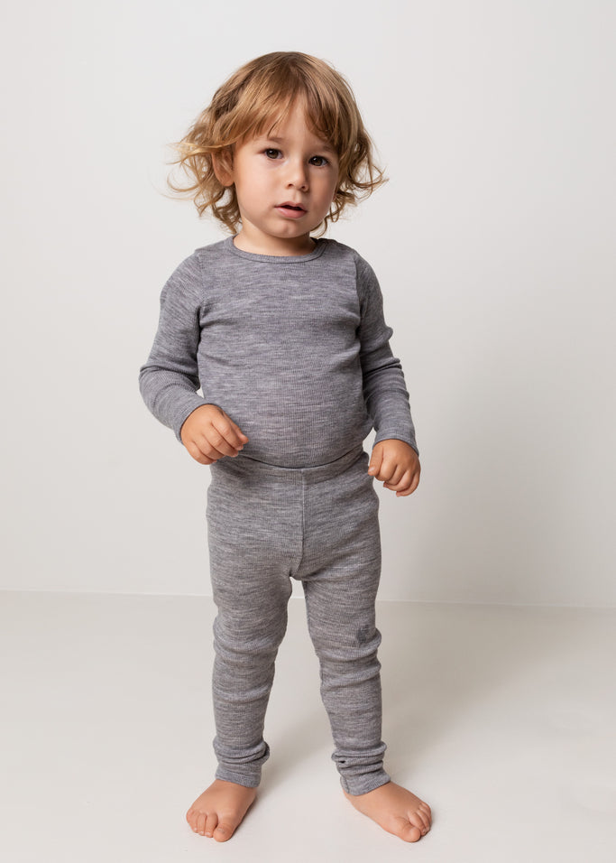 Play Wool Rib Leggings - Gray Melange