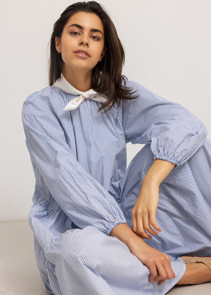 Daloma W, Dress - Bolich Blue Strips