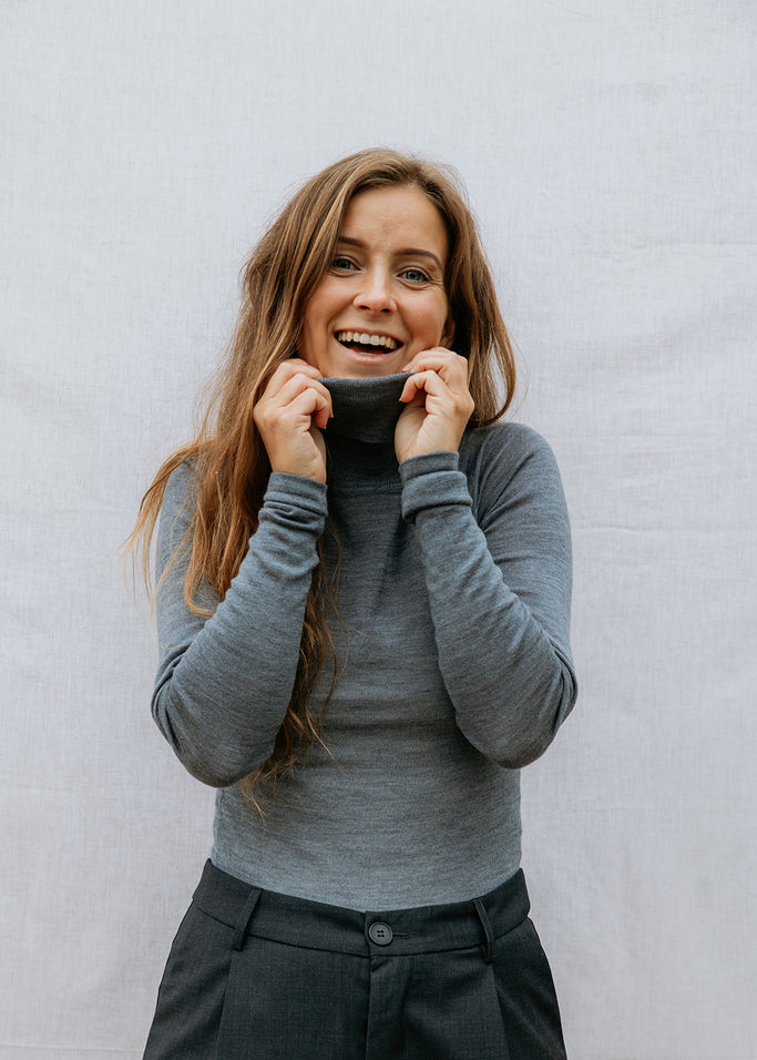 Trisha W, Blouse - Mid Gray Melange