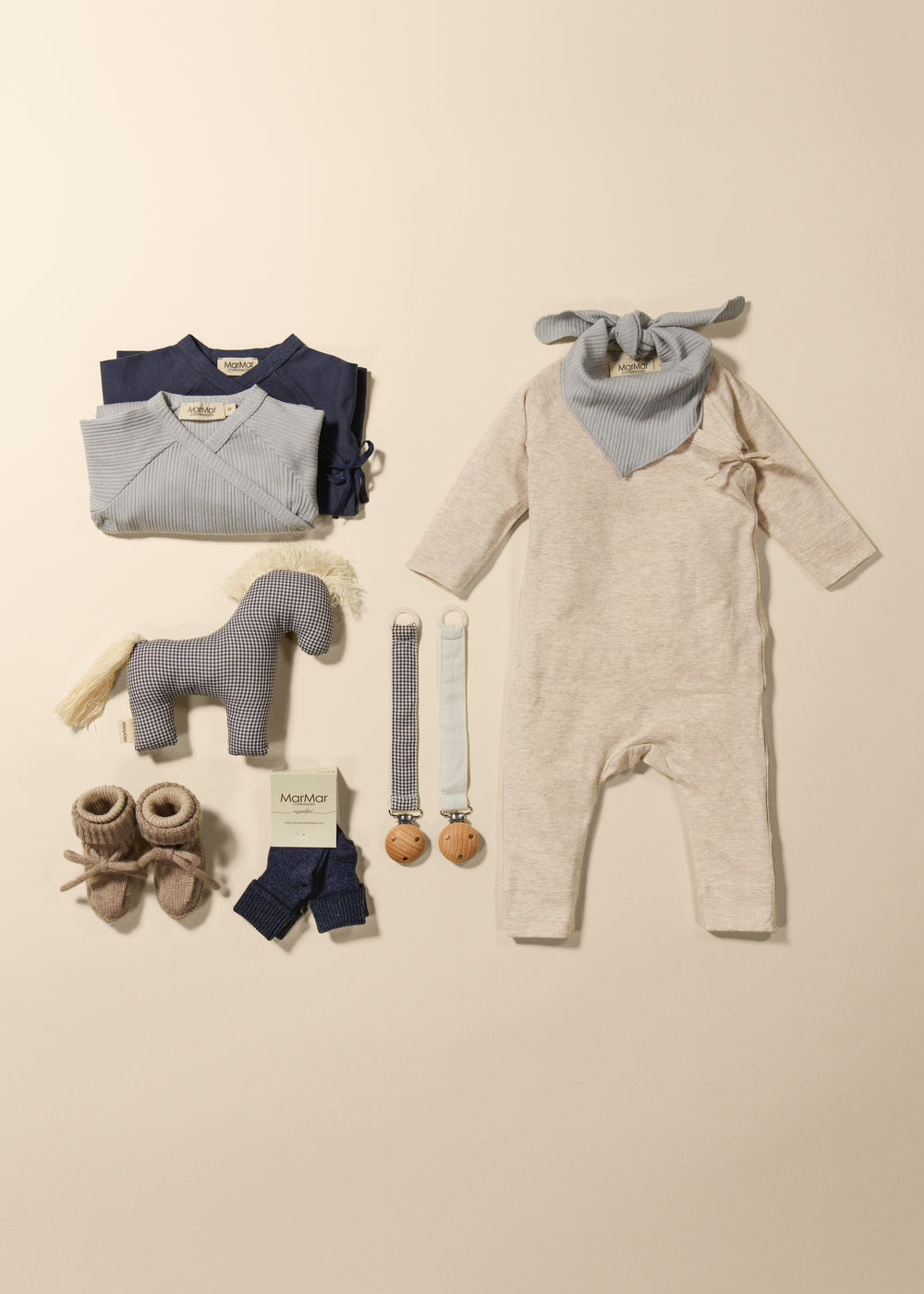 Little Horse, Fabric Horse - Blue Check