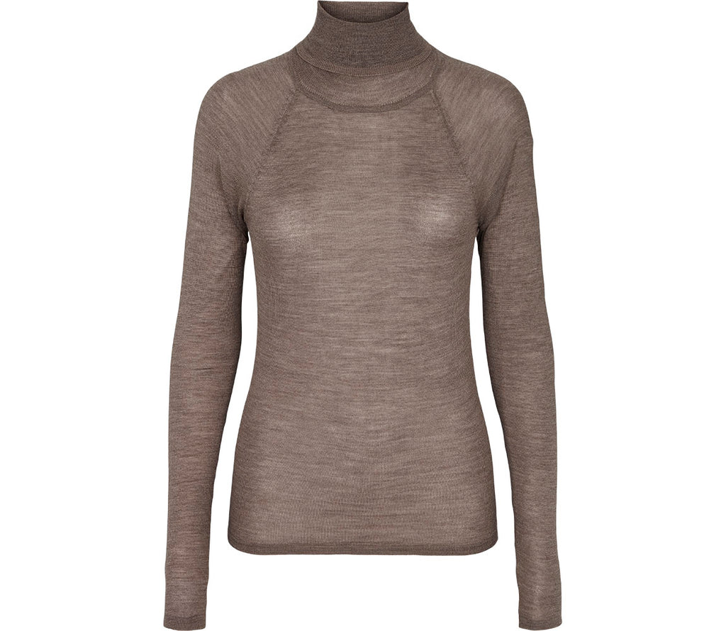 Trisha W, Bluse - Dusty Brown Mel. - MarMar Copenhagen