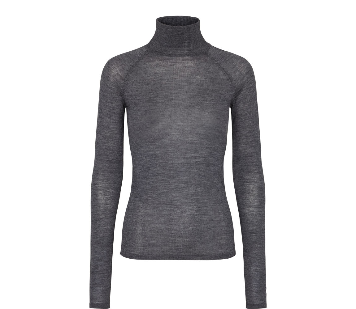 Trisha W, Bluse - Mid Grey Melange - MarMar Copenhagen