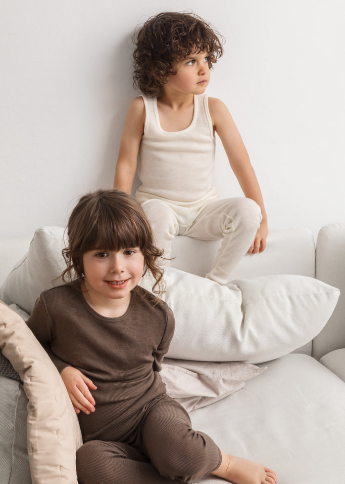 Lay, Wool Rib Leggings - Natural - MarMar Copenhagen